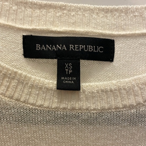 NWOT! Banana Republic Fern linen cream short sleeve sweater - Picture 6 of 7